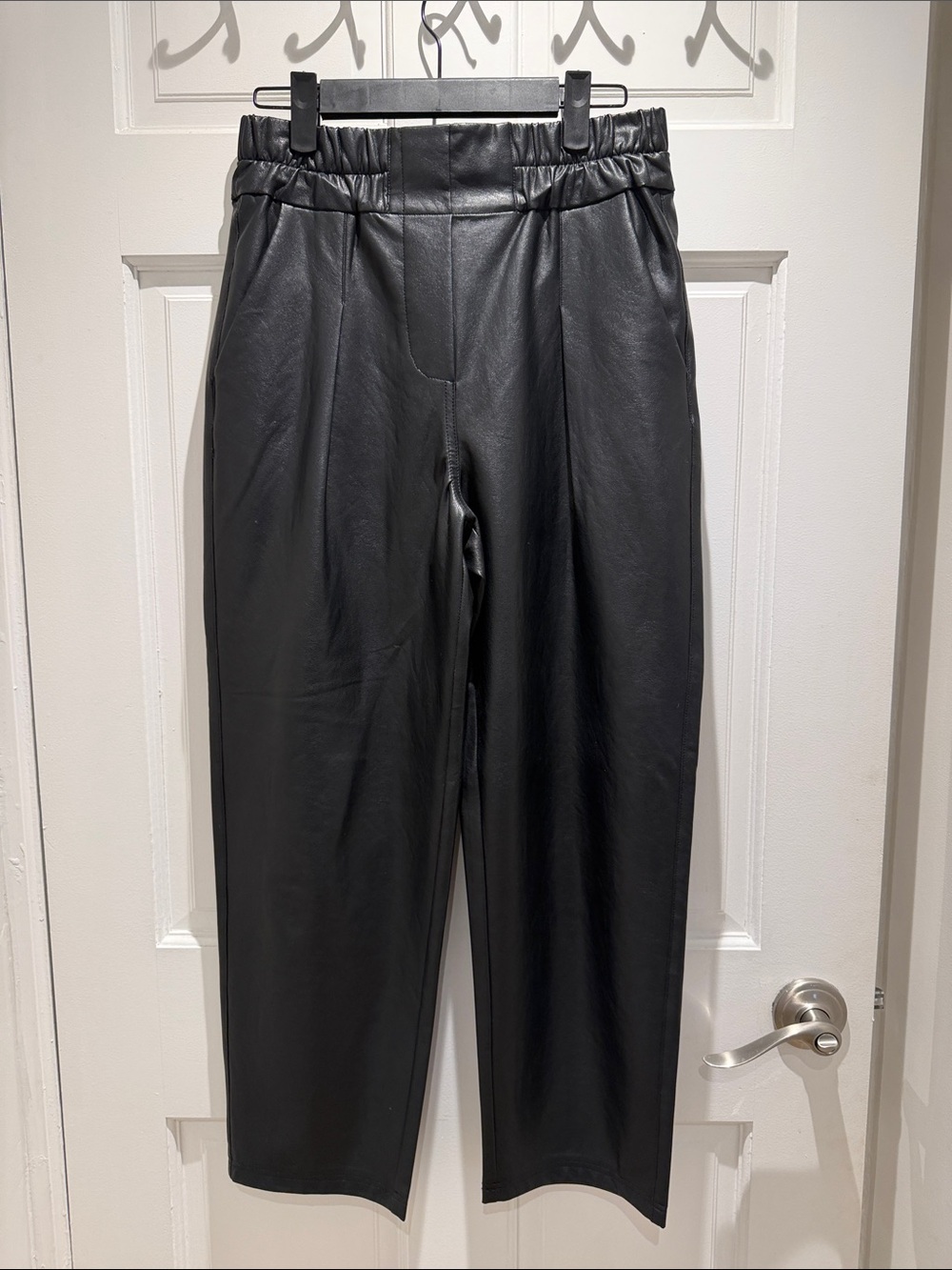 Brochu Walker Black Faux Leather Elastic Waist Pants